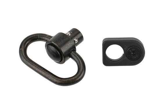The Guntec USA QD sling swivel with KeyMod adapter mount is made from steel and aluminum